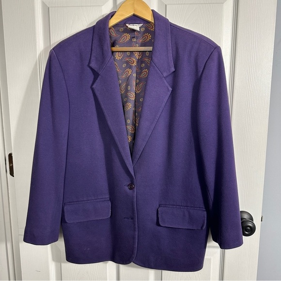 Talbots blazer, size medium, paisley lining, pockets, button close, 100% cotton - Picture 1 of 15